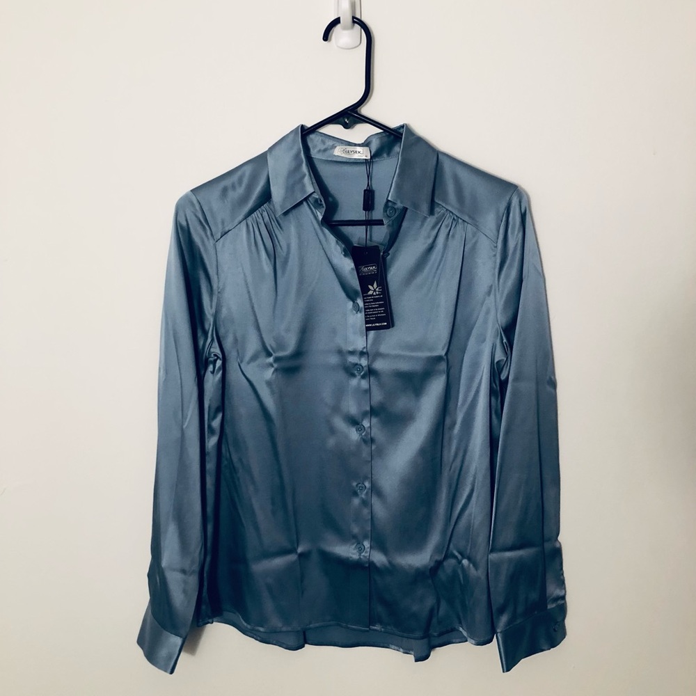 Lilysilk Long Sleeve Collared Blouse XS